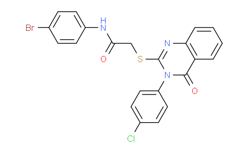 CAS No. 477330-89-5, N-(4-Bromophenyl)-2-((3-(4-chlorophenyl)-4-oxo-3,4-dihydroquinazolin-2-yl)thio)acetamide