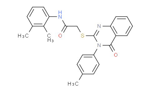 CAS No. 477332-60-8, N-(2,3-Dimethylphenyl)-2-((4-oxo-3-(p-tolyl)-3,4-dihydroquinazolin-2-yl)thio)acetamide