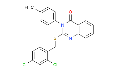 CAS No. 477332-61-9, 2-((2,4-Dichlorobenzyl)thio)-3-(p-tolyl)quinazolin-4(3H)-one