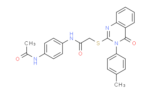 CAS No. 477332-83-5, N-(4-Acetamidophenyl)-2-((4-oxo-3-(p-tolyl)-3,4-dihydroquinazolin-2-yl)thio)acetamide
