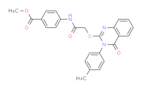 CAS No. 477333-02-1, Methyl 4-(2-((4-oxo-3-(p-tolyl)-3,4-dihydroquinazolin-2-yl)thio)acetamido)benzoate