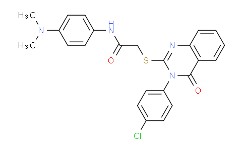 CAS No. 477333-03-2, 2-((3-(4-Chlorophenyl)-4-oxo-3,4-dihydroquinazolin-2-yl)thio)-N-(4-(dimethylamino)phenyl)acetamide