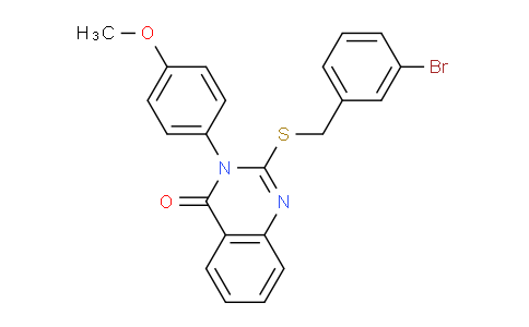 CAS No. 488840-68-2, 2-((3-Bromobenzyl)thio)-3-(4-methoxyphenyl)quinazolin-4(3H)-one