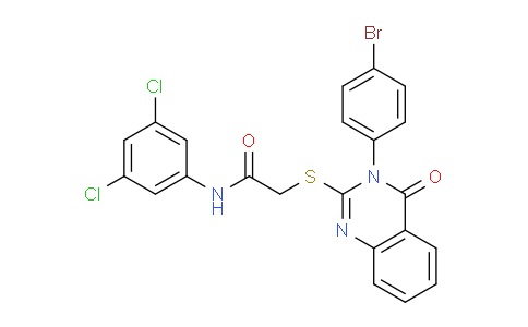 CAS No. 499104-41-5, 2-((3-(4-Bromophenyl)-4-oxo-3,4-dihydroquinazolin-2-yl)thio)-N-(3,5-dichlorophenyl)acetamide