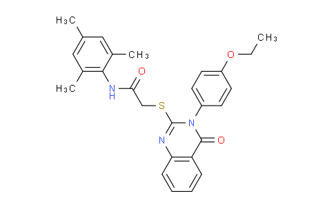 CAS No. 499125-27-8, 2-((3-(4-Ethoxyphenyl)-4-oxo-3,4-dihydroquinazolin-2-yl)thio)-N-mesitylacetamide