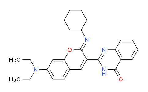 CAS No. 51347-64-9, 2-(2-(Cyclohexylimino)-7-(diethylamino)-2H-chromen-3-yl)quinazolin-4(3H)-one