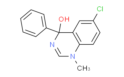 CAS No. 52395-03-6, 6-Chloro-1-methyl-4-phenyl-1,4-dihydroquinazolin-4-ol