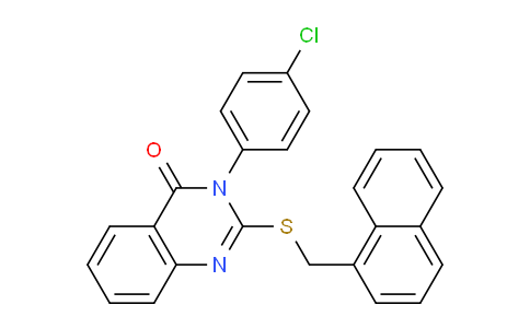 CAS No. 556821-36-4, 3-(4-Chlorophenyl)-2-((naphthalen-1-ylmethyl)thio)quinazolin-4(3H)-one