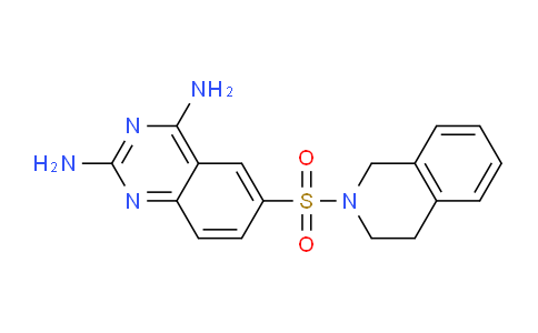 CAS No. 56044-17-8, 6-((3,4-Dihydroisoquinolin-2(1H)-yl)sulfonyl)quinazoline-2,4-diamine
