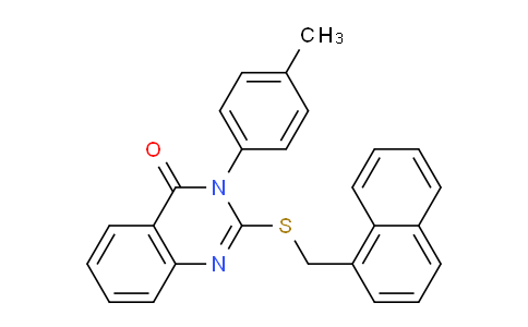 CAS No. 566144-81-8, 2-((Naphthalen-1-ylmethyl)thio)-3-(p-tolyl)quinazolin-4(3H)-one