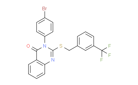 CAS No. 569322-93-6, 3-(4-Bromophenyl)-2-((3-(trifluoromethyl)benzyl)thio)quinazolin-4(3H)-one