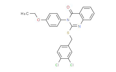 CAS No. 572885-94-0, 2-((3,4-Dichlorobenzyl)thio)-3-(4-ethoxyphenyl)quinazolin-4(3H)-one