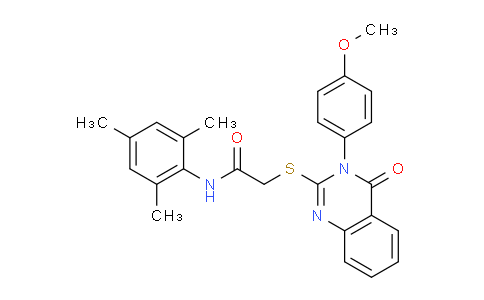 CAS No. 573972-12-0, N-Mesityl-2-((3-(4-methoxyphenyl)-4-oxo-3,4-dihydroquinazolin-2-yl)thio)acetamide