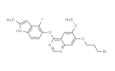 CAS No. 574745-77-0, 7-(3-Bromopropoxy)-4-((4-fluoro-2-methyl-1H-indol-5-yl)oxy)-6-methoxyquinazoline