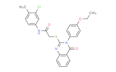 CAS No. 585551-93-5, N-(3-Chloro-4-methylphenyl)-2-((3-(4-ethoxyphenyl)-4-oxo-3,4-dihydroquinazolin-2-yl)thio)acetamide