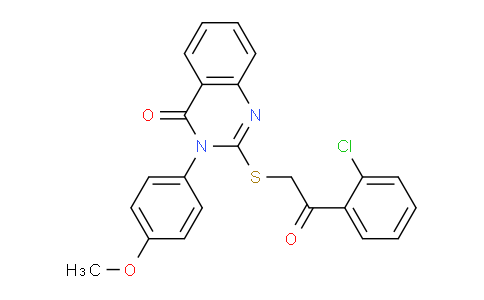 CAS No. 585554-96-7, 2-((2-(2-Chlorophenyl)-2-oxoethyl)thio)-3-(4-methoxyphenyl)quinazolin-4(3H)-one