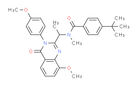 CAS No. 602318-12-7, 4-(tert-Butyl)-N-(1-(8-methoxy-3-(4-methoxyphenyl)-4-oxo-3,4-dihydroquinazolin-2-yl)ethyl)-N-methylbenzamide