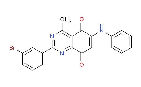 CAS No. 61416-86-2, 2-(3-Bromophenyl)-4-methyl-6-(phenylamino)quinazoline-5,8-dione