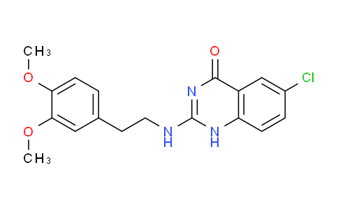 CAS No. 61741-57-9, 6-Chloro-2-((3,4-dimethoxyphenethyl)amino)quinazolin-4(1H)-one