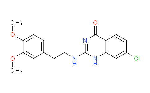 CAS No. 61741-60-4, 7-Chloro-2-((3,4-dimethoxyphenethyl)amino)quinazolin-4(1H)-one