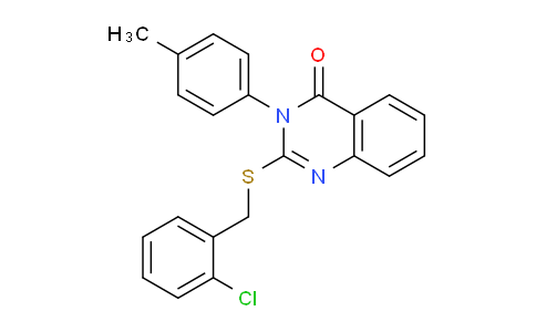CAS No. 618432-06-7, 2-((2-Chlorobenzyl)thio)-3-(p-tolyl)quinazolin-4(3H)-one