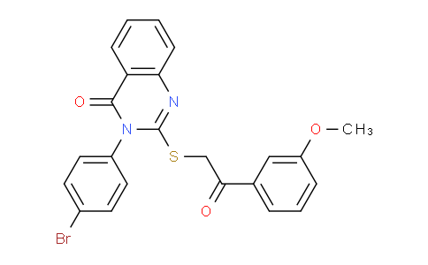 CAS No. 618432-19-2, 3-(4-Bromophenyl)-2-((2-(3-methoxyphenyl)-2-oxoethyl)thio)quinazolin-4(3H)-one
