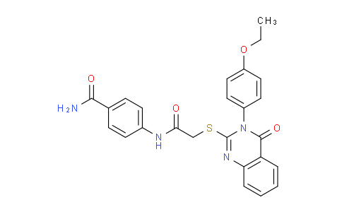 CAS No. 618432-26-1, 4-(2-((3-(4-Ethoxyphenyl)-4-oxo-3,4-dihydroquinazolin-2-yl)thio)acetamido)benzamide