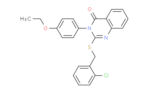 CAS No. 618432-27-2, 2-((2-Chlorobenzyl)thio)-3-(4-ethoxyphenyl)quinazolin-4(3H)-one