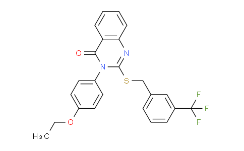 CAS No. 618432-28-3, 3-(4-Ethoxyphenyl)-2-((3-(trifluoromethyl)benzyl)thio)quinazolin-4(3H)-one