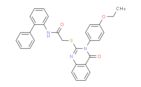 CAS No. 618432-29-4, N-([1,1'-Biphenyl]-2-yl)-2-((3-(4-ethoxyphenyl)-4-oxo-3,4-dihydroquinazolin-2-yl)thio)acetamide