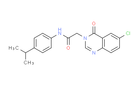 CAS No. 618443-37-1, 2-(6-Chloro-4-oxoquinazolin-3(4H)-yl)-N-(4-isopropylphenyl)acetamide