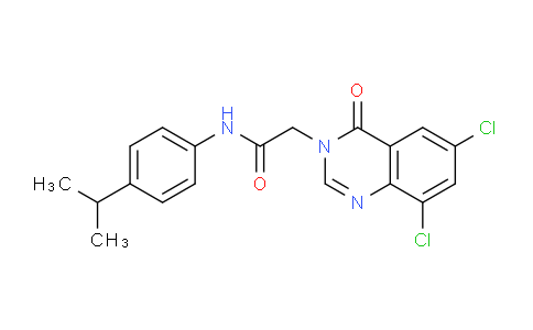 CAS No. 618443-39-3, 2-(6,8-Dichloro-4-oxoquinazolin-3(4H)-yl)-N-(4-isopropylphenyl)acetamide