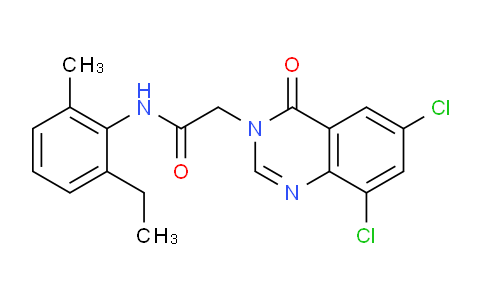 CAS No. 618443-68-8, 2-(6,8-Dichloro-4-oxoquinazolin-3(4H)-yl)-N-(2-ethyl-6-methylphenyl)acetamide