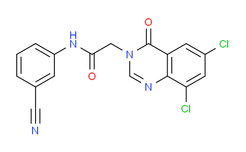 CAS No. 618443-73-5, N-(3-Cyanophenyl)-2-(6,8-dichloro-4-oxoquinazolin-3(4H)-yl)acetamide