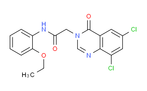 CAS No. 618443-76-8, 2-(6,8-Dichloro-4-oxoquinazolin-3(4H)-yl)-N-(2-ethoxyphenyl)acetamide