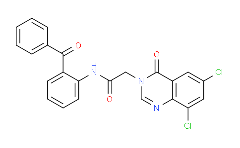 CAS No. 618443-80-4, N-(2-Benzoylphenyl)-2-(6,8-dichloro-4-oxoquinazolin-3(4H)-yl)acetamide