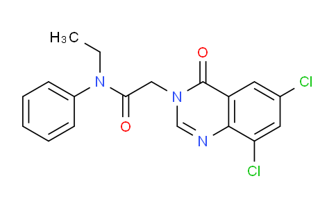 CAS No. 618443-81-5, 2-(6,8-Dichloro-4-oxoquinazolin-3(4H)-yl)-N-ethyl-N-phenylacetamide