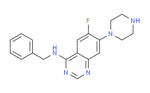 CAS No. 625080-59-3, N-Benzyl-6-fluoro-7-(piperazin-1-yl)quinazolin-4-amine