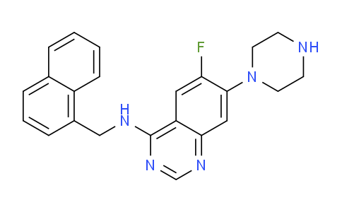 CAS No. 625080-71-9, 6-Fluoro-N-(naphthalen-1-ylmethyl)-7-(piperazin-1-yl)quinazolin-4-amine