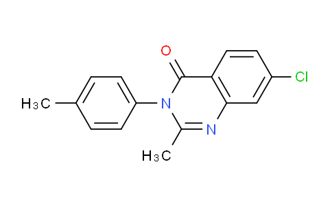 CAS No. 62820-65-9, 7-Chloro-2-methyl-3-(p-tolyl)quinazolin-4(3H)-one