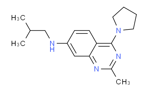 CAS No. 646450-80-8, N-Isobutyl-2-methyl-4-(pyrrolidin-1-yl)quinazolin-7-amine
