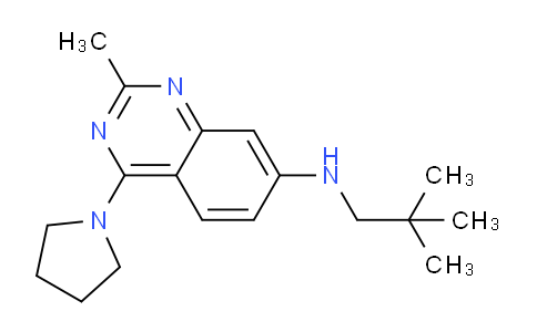 CAS No. 646450-81-9, 2-Methyl-N-neopentyl-4-(pyrrolidin-1-yl)quinazolin-7-amine