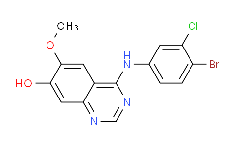 CAS No. 650577-52-9, 4-((4-Bromo-3-chlorophenyl)amino)-6-methoxyquinazolin-7-ol