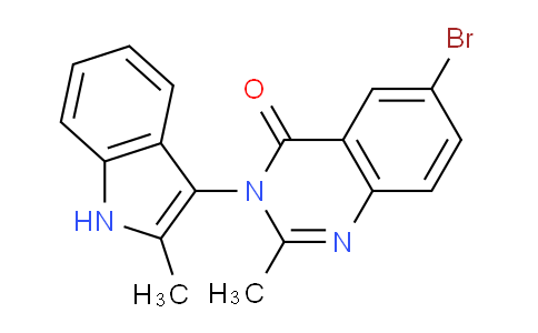 CAS No. 655250-51-4, 6-Bromo-2-methyl-3-(2-methyl-1H-indol-3-yl)quinazolin-4(3H)-one