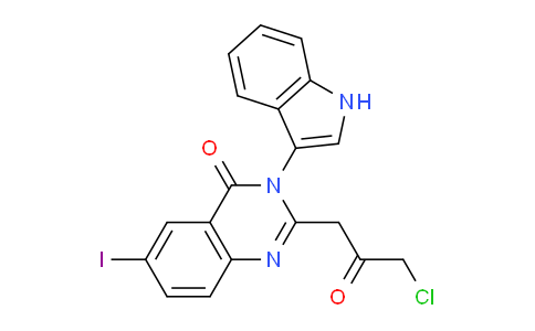 CAS No. 655250-53-6, 2-(3-Chloro-2-oxopropyl)-3-(1H-indol-3-yl)-6-iodoquinazolin-4(3H)-one