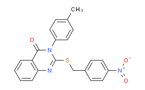 CAS No. 672330-02-8, 2-((4-Nitrobenzyl)thio)-3-(p-tolyl)quinazolin-4(3H)-one