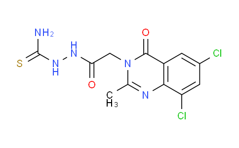 CAS No. 68241-04-3, 2-(2-(6,8-Dichloro-2-methyl-4-oxoquinazolin-3(4H)-yl)acetyl)hydrazinecarbothioamide