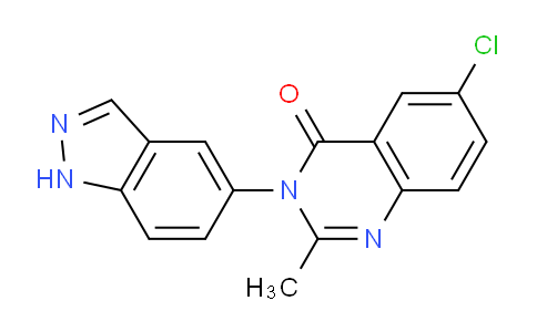 CAS No. 708212-94-6, 6-Chloro-3-(1H-indazol-5-yl)-2-methylquinazolin-4(3H)-one