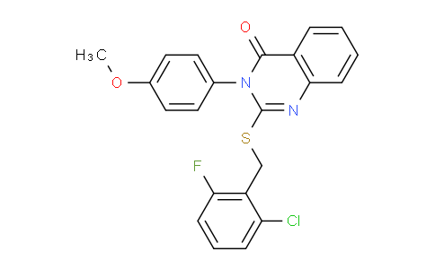 CAS No. 710988-43-5, 2-((2-Chloro-6-fluorobenzyl)thio)-3-(4-methoxyphenyl)quinazolin-4(3H)-one