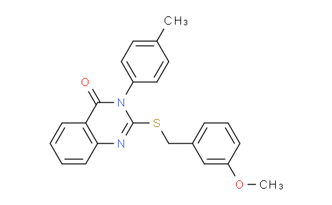CAS No. 710988-52-6, 2-((3-Methoxybenzyl)thio)-3-(p-tolyl)quinazolin-4(3H)-one